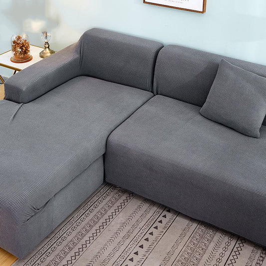 Solid Colors Slipcovers Plush Thicken Sofa Cover 1/2/3/4 Seats L Shape Recliner Protector Cover Set