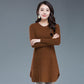 Autumn Winter Knit Casual Dress In Pure Color Long Sleeve Bottom Skirt Simple Middle-aged Women Wool Dress