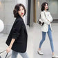 Women's Suit Jacket Black Casual High-end Suit Jacket Slimming Simple Jacket Solid Color Blazer Business Suit for Women