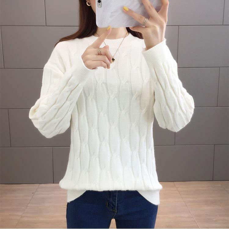 Women Winter Sweater Knitted Pullovers Casual Loose Sweater Twisted Sweater Warm Thick Jumper Tops