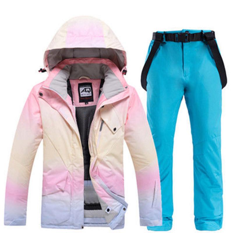 Winter Windproof and Waterproof Ski Suit Suit Unisex Veneer Waterproof and Cotton Wear-resistant Couple Ski Hoodie Suit