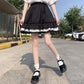 Woman Skirts Summer Casual A-line Skirt Girls JK Mini Skirts Solid Color Elastic High Waist Skirt Loose Lace Ball Gown
