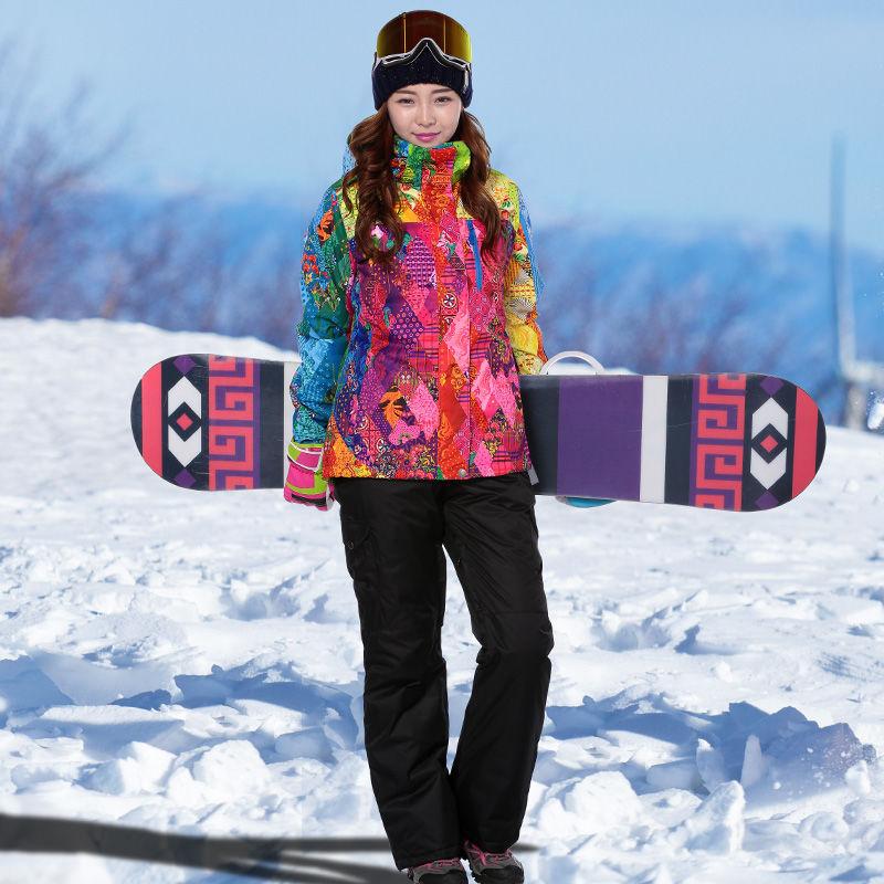 Winter Women's Ski Suit Suit Outdoor Warmth Thick Windproof Waterproof Veneer Double Board Couple Ski Tops Ski Pants