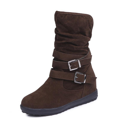 Women Boots Plus Size 35-43 Warm Cotton Winter Shoes Womans Western Boots Punk Fashion Designer Snow Boots