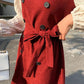 Large Size Dress Spring Dress Waist Waist Was Thin  Fake Two Pieces of Western Style Age-reducing French Retro Long Skirt