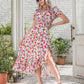 Printed Flowy Dress Summer Women's Sexy Holiday Big Skirt Slash Floral Long Dress