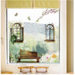 PVC removable wall stickers fake window landscape wallpaper environmental decal wallpaper