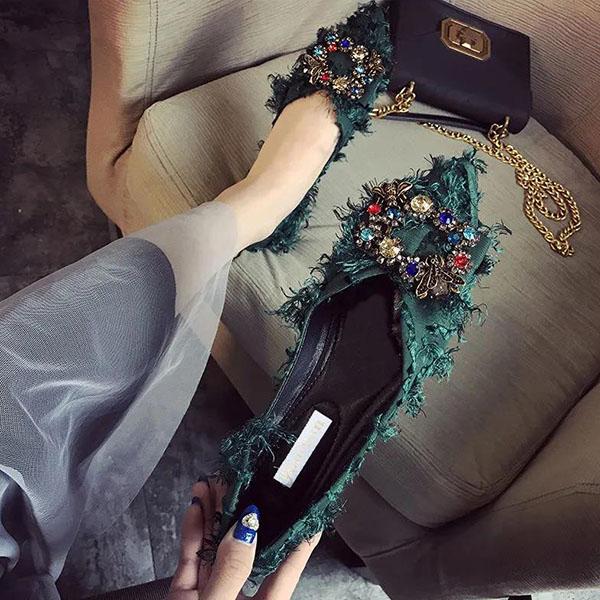 Women's Spring and Summer Pointed Toe Shoes Autumn Flat Casual All-match Single Shoes Large Size Soft Bottom Party Shoes