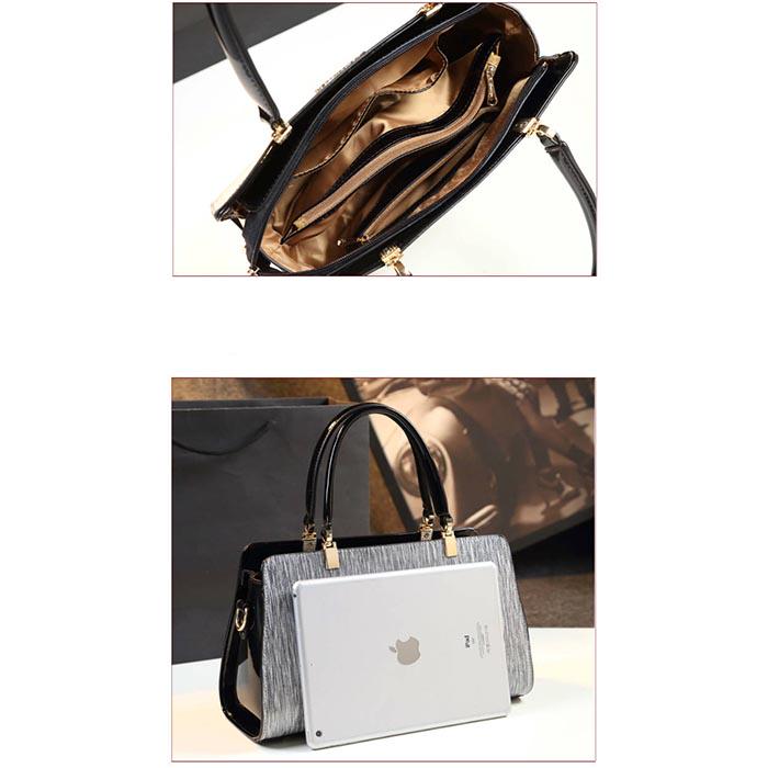 Fashion Minimalist Patent Leather Handbag Female Bright Skin Wild Messenger Bag Women Shoulder Bag