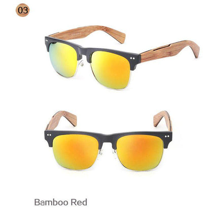 2019 Retro Imitate Bamboo Wood Sunglasses Men Women Brand Designer Goggles Gold Mirror Sun Glasses S