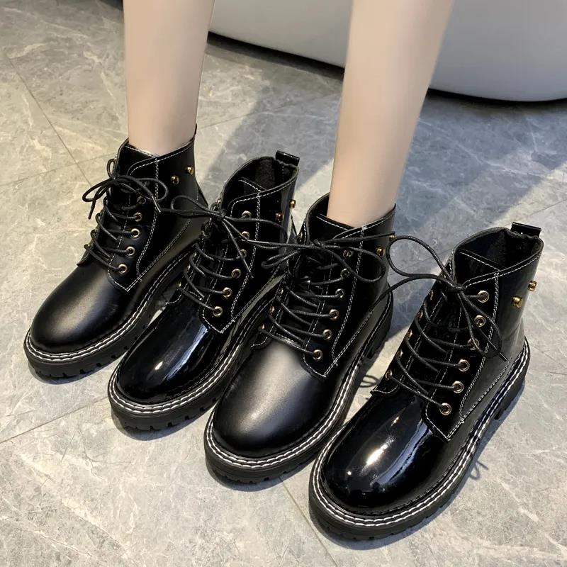 Spring and Summer British Style Martin Boots Female Students Korean Version of All-match Female Flat Short Boots Bare Boots Single Boots