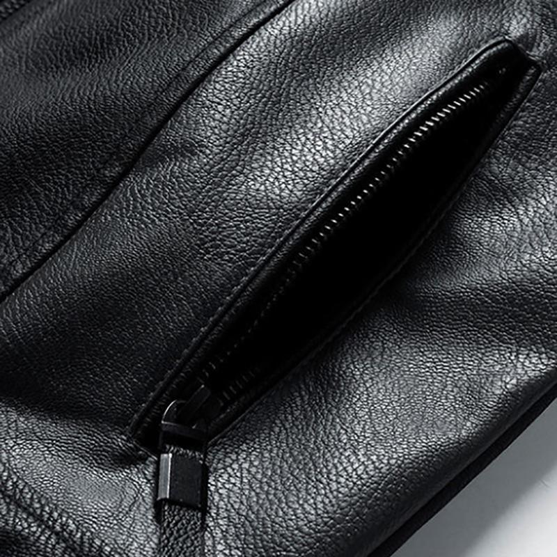 Men's Jacket Autumn Young and Middle-aged Leather Jacket Korean Version Baseball Collar PU Leather Jacket Men's