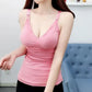Warm Vest Underwear Women Plus Velvet Thick Sexy Suspenders with Chest Pad Tight-fitting Bottoming Shirt Tops Autumn and Winter Models