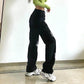 Design Butterfly Personality Print Jeans Female Korean Version of Retro Thin Loose Wild Black Straight Pants Tide