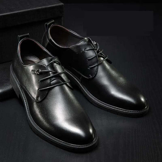 Men's Leather Shoes Business Casual Shoes Spring and Autumn Solid Color Men's Leather Flat Shoes New