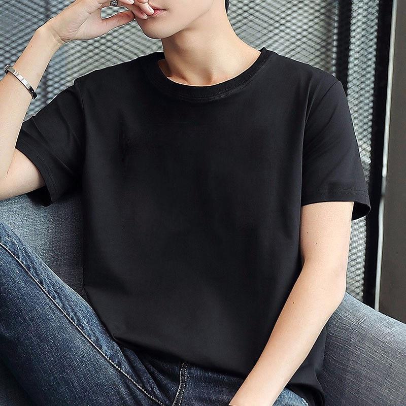 Men's Summer Solid Color Short-sleeved T-shirt Thin Section Breathable Casual Top