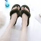 Warm Fluffy Slippers Women Cozy Faux Fur Cross Indoor Floor Slides Flat Soft Furry Shoes Ladies Female Celebrities Flip Flops