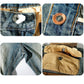 Washed Retro Jeans Men's Slim and Worn Straight Trousers Overalls