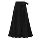 Bow Tie Irregular Large Hem Skirt Women's Large Size High Waist Slit Skirt Solid Color Slim A-line Skirt