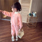 Children's Suit Women Plus Velvet Autumn and Winter Wear Pink Casual Wear 3 To 5 Years Old Two-piece Children's Wear Sets