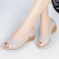 Soft Leather Sandals Beef Tendon Bottom Wedge Heel Soft Bottom Comfortable All-match Fish Mouth Women's Shoes Work Shoes