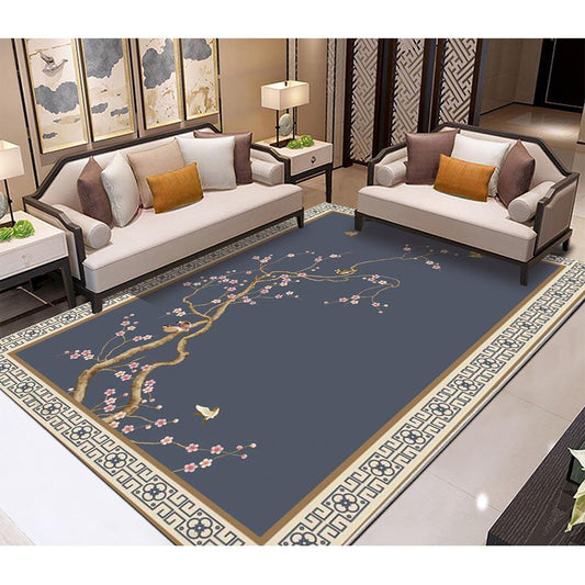 Creative Chinese Watercolor Flower Hallway Carpets for Living Room Sofa Kitchen Anti-Slip Floor Mat