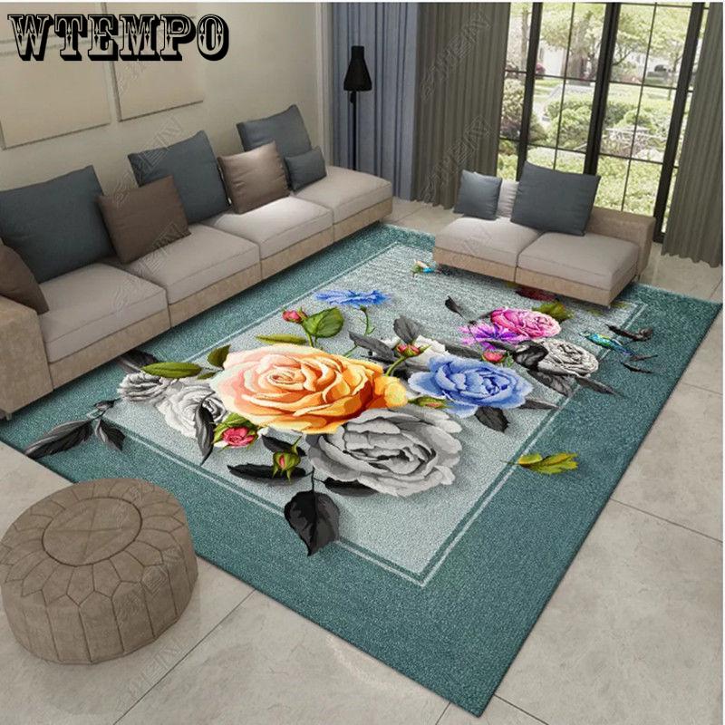 3D Printed Retro European Style Carpets Living Room Bedroom Study Bedside Carpet Decor Model Rugs
