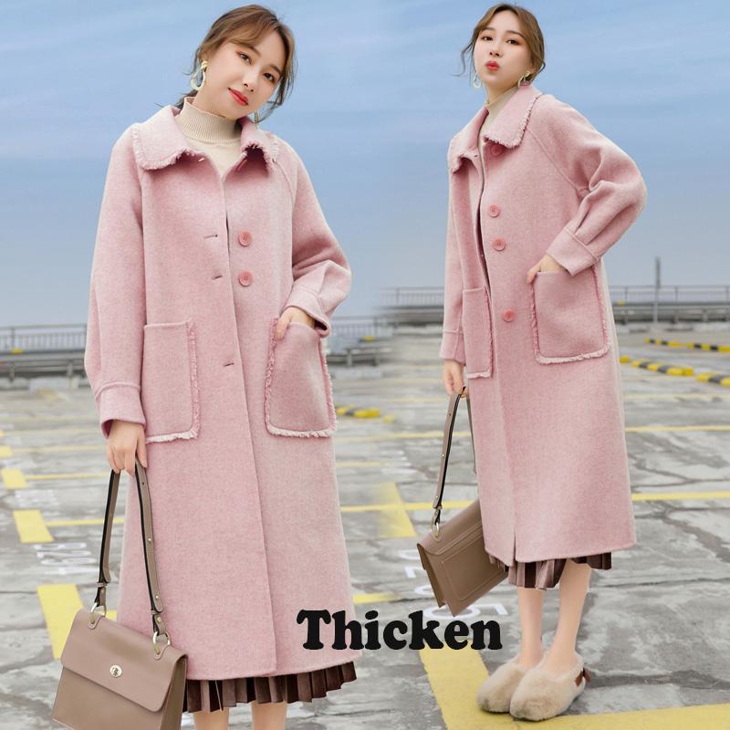 Women Woolen Coats  Elegant Long Slim Winter Jacket Women Wool Coats Wool Coat Winter Jackets