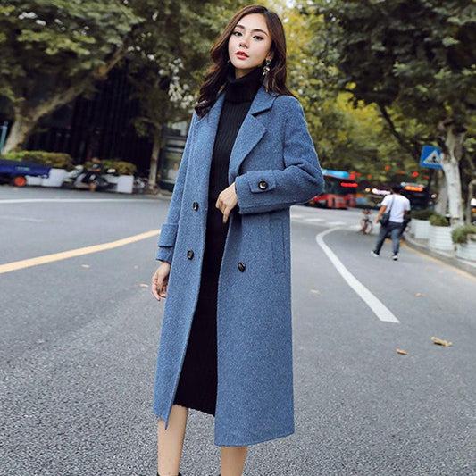 Autumn Women's Woolen Coat Women's Mid-length Wild Women's Loose Loose Woolen Coat