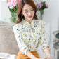 Fashion Floral Tops Blouses Women Long Sleeve Shirts Print Chiffon Blouse Women