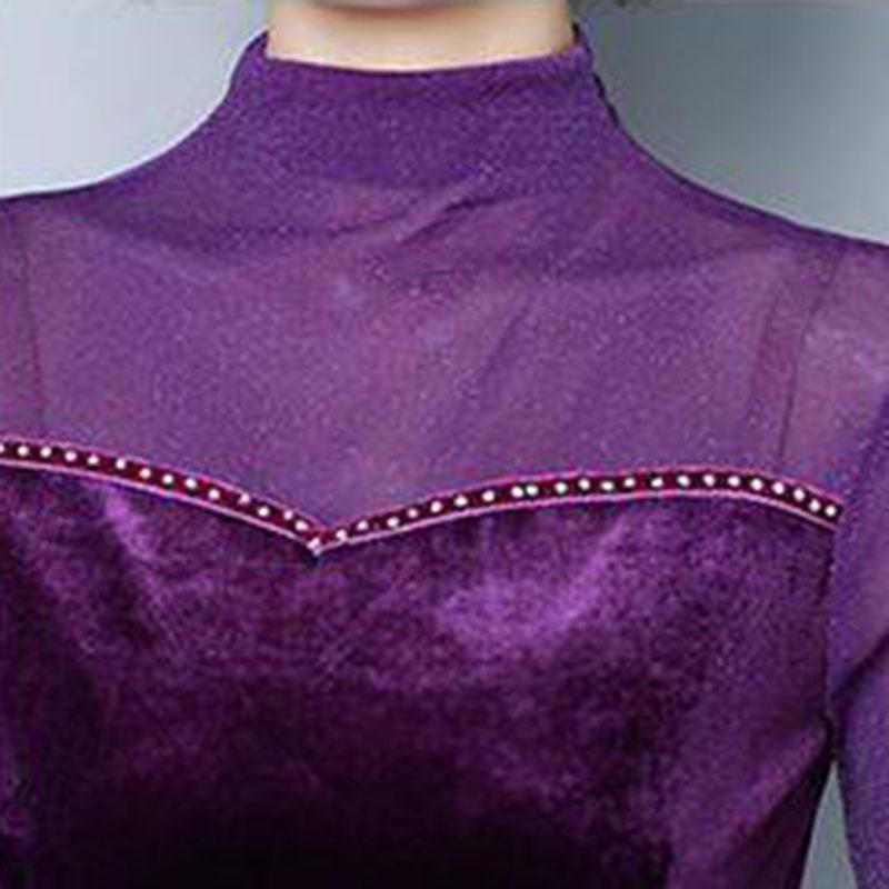 Women's Spring and Autumn Large Size Long-sleeved Bottoming Shirt Fake Two-piece Round Neck Slim Top