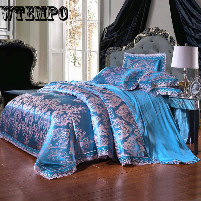 Bed Set Luxury Jacquard Bedding Set Duvet Cover and 2pcs Pillowcase Soft Duvet Cover Set
