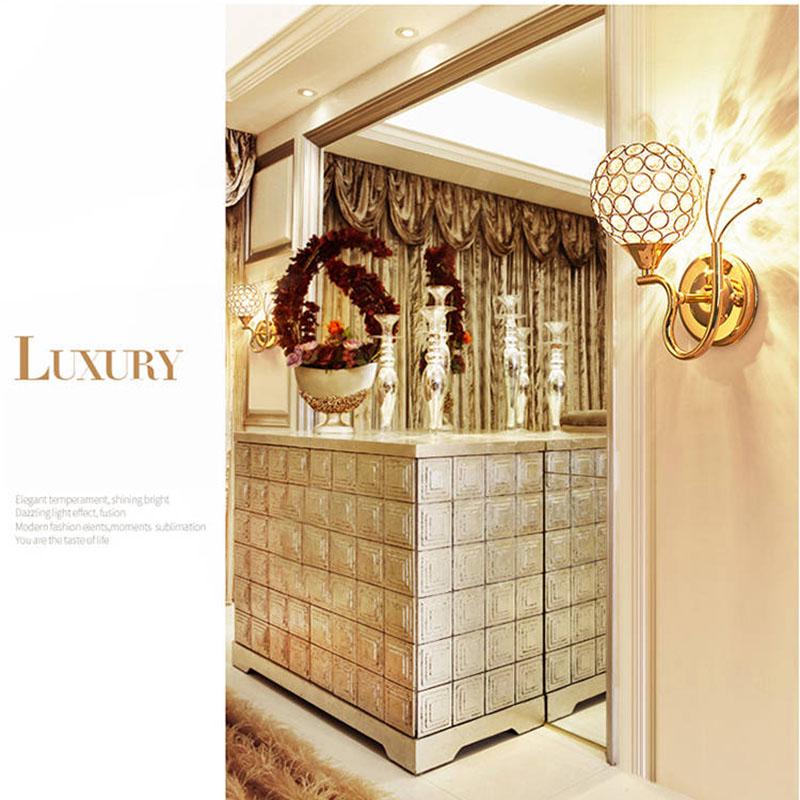 Wall Sconce Crystal Wall Light Simple Creative Bedroom Bedside Wall Lamp Crystal Lights Home Ligting