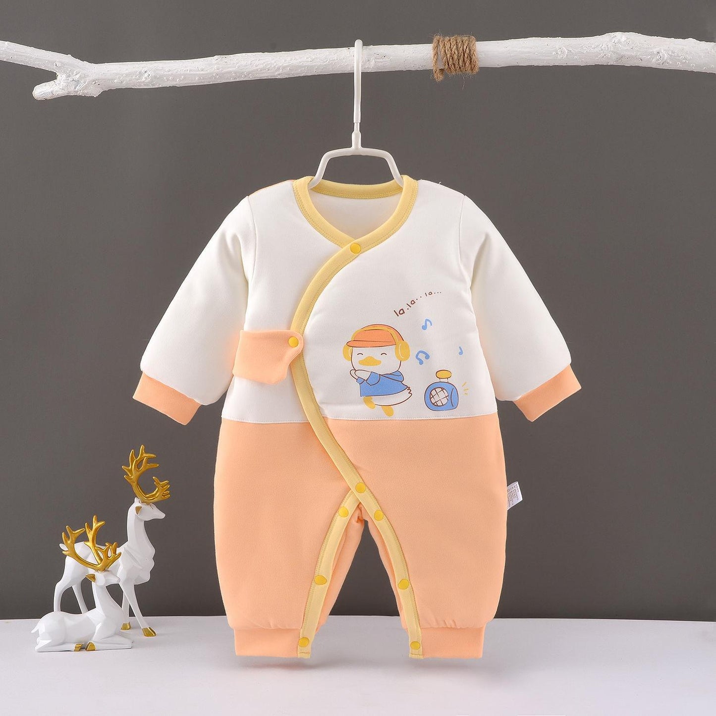 Newborn Baby Bandage One-piece Clothes Cotton Clothes Autumn and Winter Neonatal Long Sleeve Climbing Clothes Men's and Women's Baby Cotton Clothes