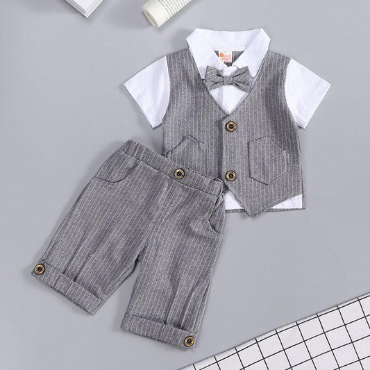 Boys' Suits Spring and Summer Boys Children Gentlemen Handsome Baby's First Birthday Dress Baby Summer Clothes