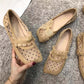 Spring and Summer Ballet Shoes Female Square Head Polka Dot Mesh Flat Mary Jane Shoes Fairy Style Lace Lace