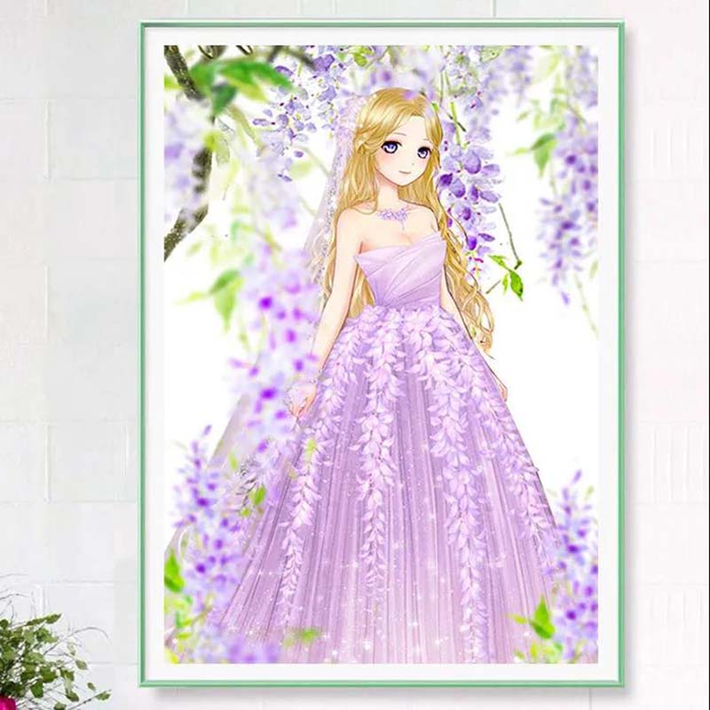 Diamond Painting Full of Diamonds Cartoon Elk Girl Point Stickers Diamond Cross Stitch Living Room Bedroom