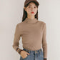 Half-Turtleneck Neck Sweater Spring Slim Thin Ladies Sweater with Black Bottoming Shirt Top