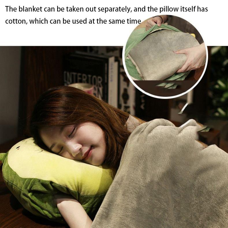 Office Cute Dolls Pillows Quilts Dual-use Pillows Multi-function Nap Pillows Coral Fleece Blankets  Back Cushions  Three-in-one
