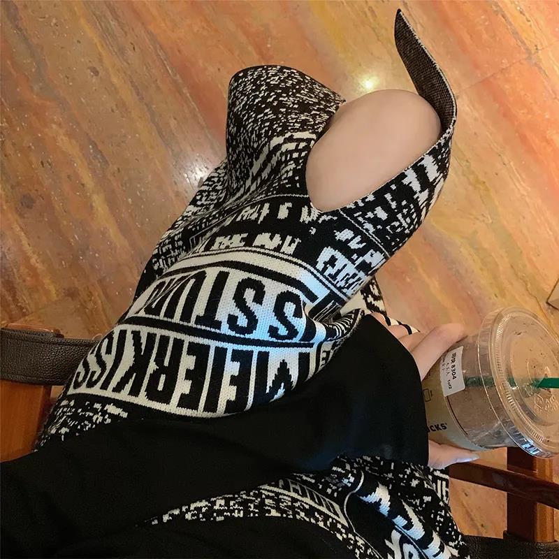 Fashion Slit Bag Hip Skirt Knitted Half-length Skirt Female Autumn and Winter Mid-length One-step Skirt Bag Hip Skirt Winter Skirt Tide