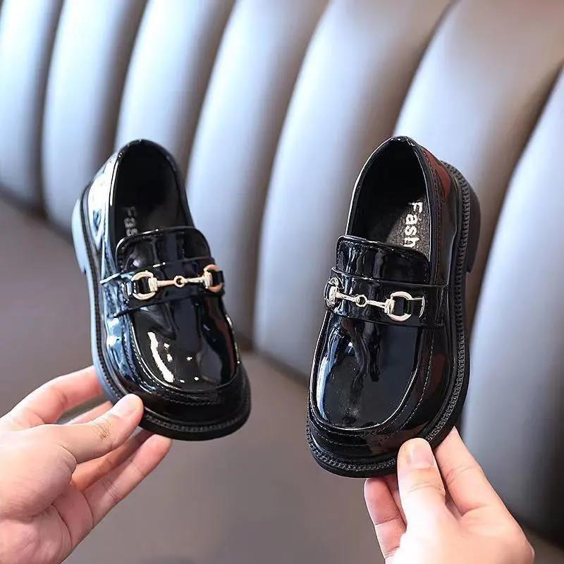 Children Elegant Princess Leather Casual Shoes Kids Girls Wedding Dress Party Solid Color Shoes for Girls