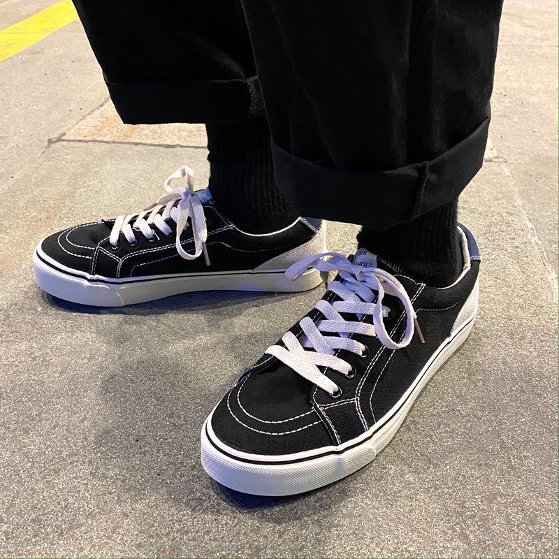 Low Top Old Skools CLASSICS MEN'S Black White Mid Sk8 Vulcanized Canvas Shoes Add Cotton Skateboarding Shoes Sneakers