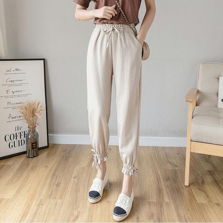 WTEMPO Summer Cool Thin Pants Women Loose Wide Leg Harlan Trousers Casual Comfortable Home Go Out Party