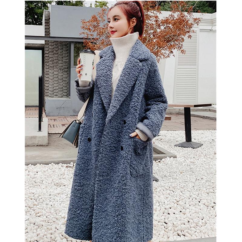 Cashmere Coat Parka Female Sheep Sheared Jacket Long Female Fur Coat Lamb Hair Thicken Warm Plus Size High-end Women Coat