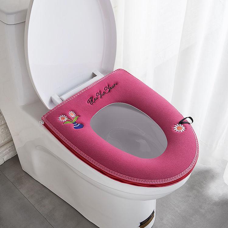Toilet Cushion Household Four Seasons Universal Waterproof Washable Toilet Toilet Cushion Zipper Cute Cartoon Toilet Cover