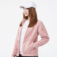 Winter Ladies Stand-collar Fleece Jacket Outdoor Waterproof Padded Warm Short Cardigan Jacket Suitable for Women