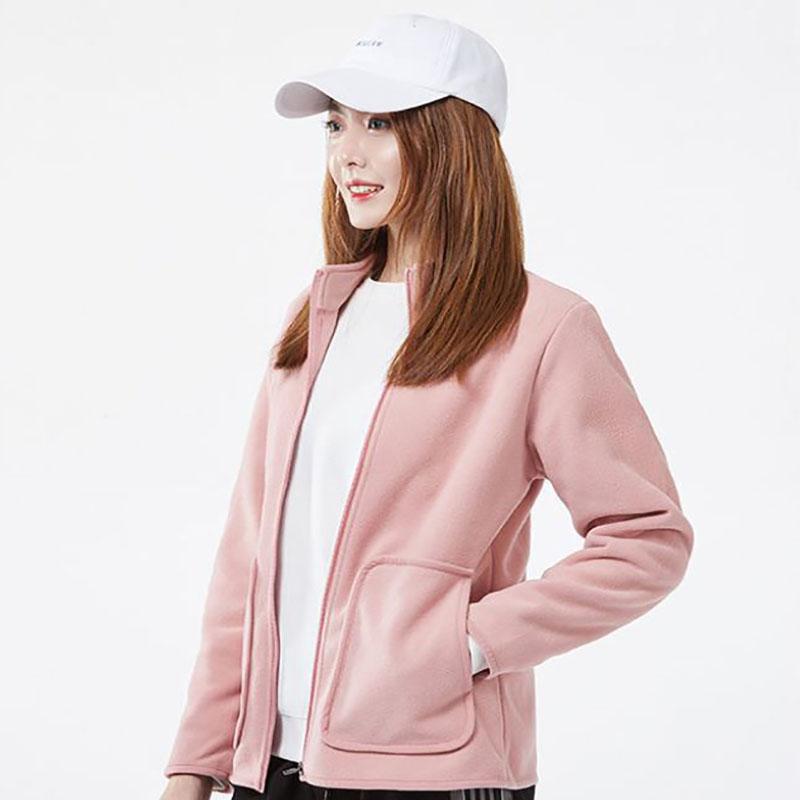Winter Ladies Stand-collar Fleece Jacket Outdoor Waterproof Padded Warm Short Cardigan Jacket Suitable for Women