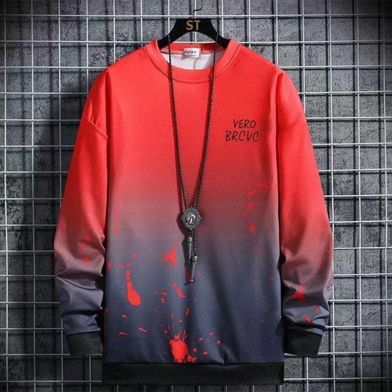 Men's Hood Decoration Body Printing and Dyeing Youth Trend Student Long-sleeved Sports Men's Casual Suit