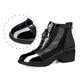 Ladies Mesh Breathable Cool Boots Spring and Autumn Middle Heel Lace Back Zipper Hollow Single Boots Thick Heel Martin Boots Women