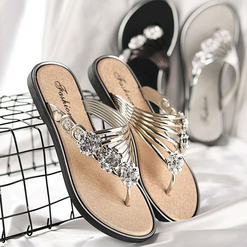 Slippers  Women's Outer Wear  Ladies Fashion  All-match Flip-flops  One-word Slippers  Outing Shoes  Summer Beach Shoes